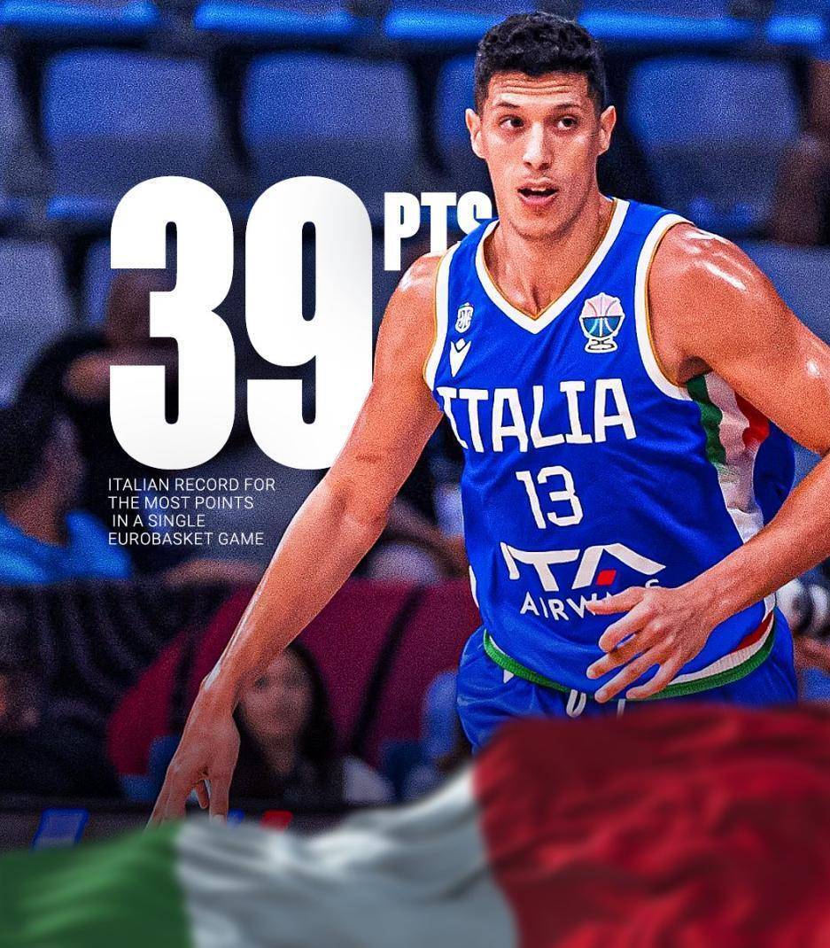 意大利男篮血洗德国男篮，加里纳利打破历史纪录